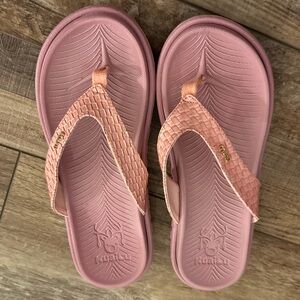 Pink Woven Strap Sandals